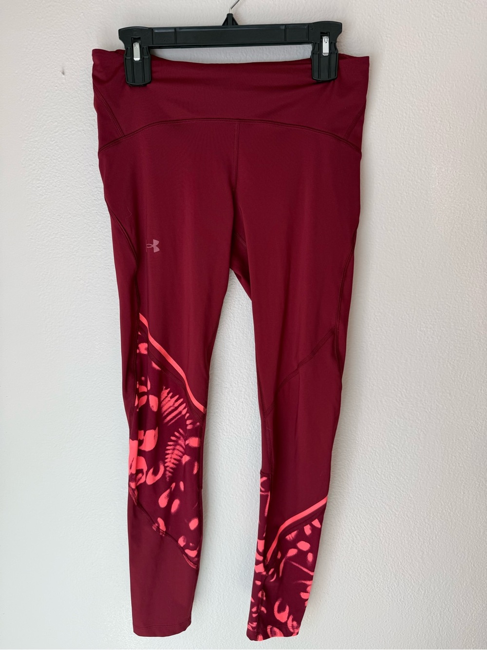Under Armour Maroon and Coral Kids Athletic Leggings